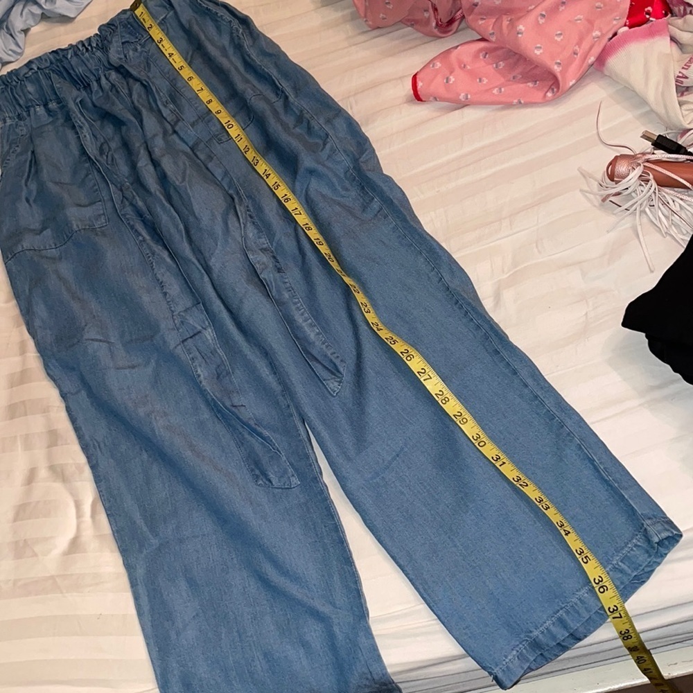 Rue22 boho wide leg denim-like drawstring pants pockets